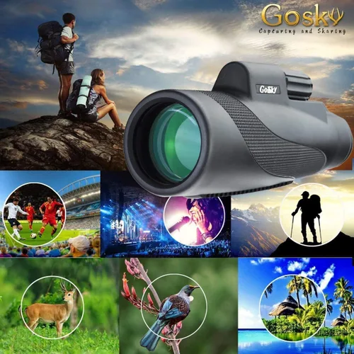 Vista 2 de High Definition Monocular Telescope and Quick Smartphone Holder - 60x40 Waterproof Monocular -BAK4 Prism for Wildl