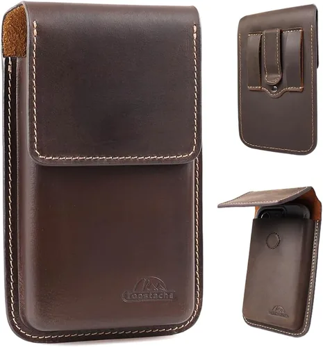 Vista 10 de Topstache Funda de cuero para teléfono celular con clip para cinturón, soporte para teléfono celular con tapa para iPhone 17/16/15/14/13/12 - Funda
