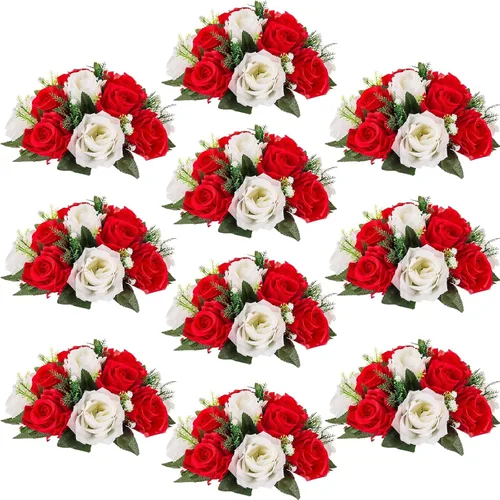 Vista 14 de Centros de mesa de flores para mesas de boda: decoraciones de mesa de Halloween, bolas de flores negras, centros de mesa para compromiso, ceremonia