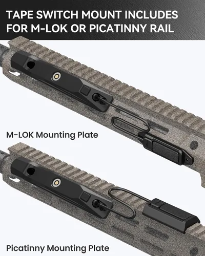 Vista 7 de VOTATU ML40S - Linterna táctica de 1450 lúmenes con interruptor de presión, compatible con riel M-Lok, luz de arma para rifle, función