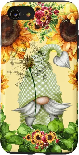 Vista 18 de Floral Sunflower Motif for Dandelion Lovers and Summer Gnome Case for iPhone 17