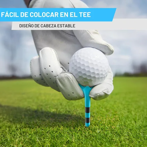 Vista 5 de Camisetas de golf de plástico duradero, paquete de 100/50 (1-1/2 pulgadas, 2-3/4 pulgadas y 3-1/4 pulgadas), diseñadas para reducir la fricción