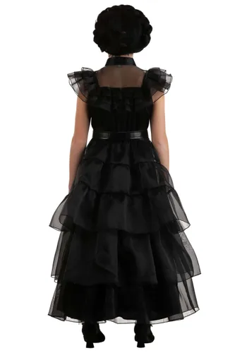 Vista 6 de Vestido de Disfraz Deluxe Rave'N Dance de Wednesday Addams para Niña Multicolor