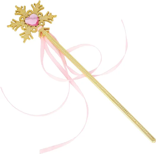 Vista 6 de XiangGuanQianYing Princesa Dress Up Princess Varitas Tiaras y Coronas para Niñas Pequeñas Juego de Varita de Copo de Nieve Rosa