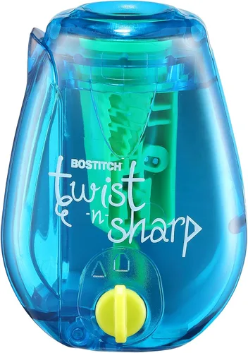 Vista 12 de Bostitch Office Twist-n-Sharp Sacapuntas de Lápices, para Niños y Lápices de Colores, Colores Surtidos (PS1-BLUE-2PK)