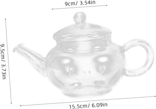 Vista 3 de CALLARON Tea Party - Tetera de vidrio para sala de té, tetera portátil con infusor