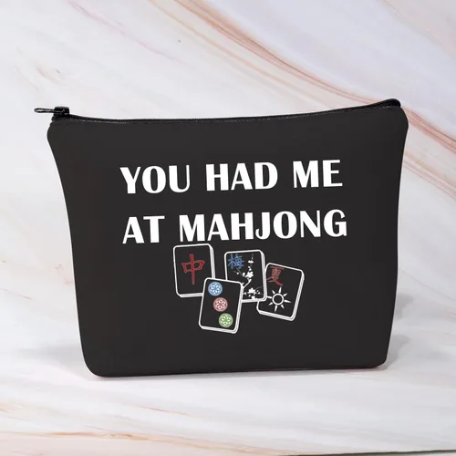 Vista 4 de BDPWSS Divertido Mahjong Mahjong Bolsa de Mahjong Amante Regalo Mahjong Azulejos Bolsa Mahjong Chica Cosméticos Bolsa Mahjong Juego de mesa Bolsa