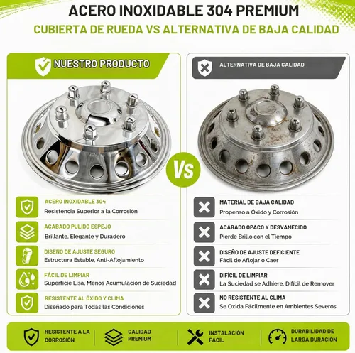 Vista 8 de 4pcs 16" pulido 304 simuladores de rueda de acero inoxidable para Sprinter Van