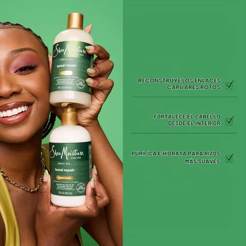 Vista 3 de Sistema de reparación de enlaces SheaMoisture con aceite Amla 4 piezas