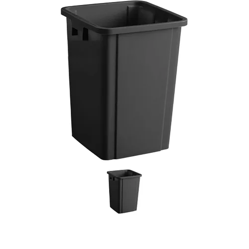 Vista 27 de Bote de basura cuadrado negro de 19 galones para restaurante, papelera comercial, papelera de plástico alto, papelera industrial, papelera cuadrada