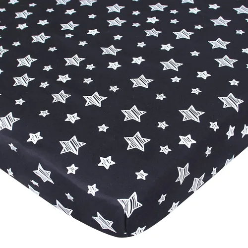 Vista 8 de Black Star - Sábana de cuna para bebé, microfibra suave y sedosa, sábana bajera ajustable de 52 x 28 pulgadas para colchón de cuna