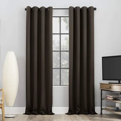 Vista 69 de Sun Zero Nordic - Juego de 2 paneles de cortinas con ojales de grado teatral extremo 100% opacas, 104" x 96" (2* 52" x 96"), cortinas opacas blanco