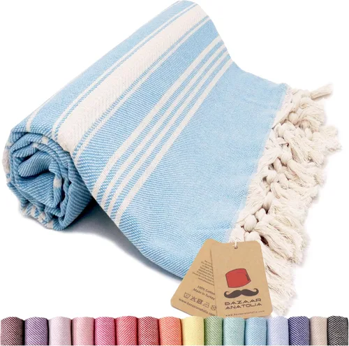 Vista 28 de Toalla de baño turca, 100% algodón, 71 x 39 pulgadas, beige arpa