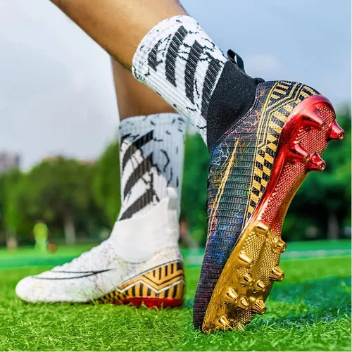Vista 3 de LIULIULIFE Tacos de fútbol para hombre, zapatos de fútbol para entrenamiento profesional para jóvenes, zapatos deportivos para hombre, zapatos