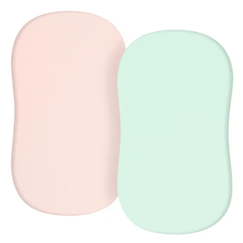 Vista 21 de Sábanas de moisés de bebé para niñas y niños, paquete de 2 sábanas de bebé para colchón de moisés cuadrado rectangular ovalado, 33 x 16 pulgadas