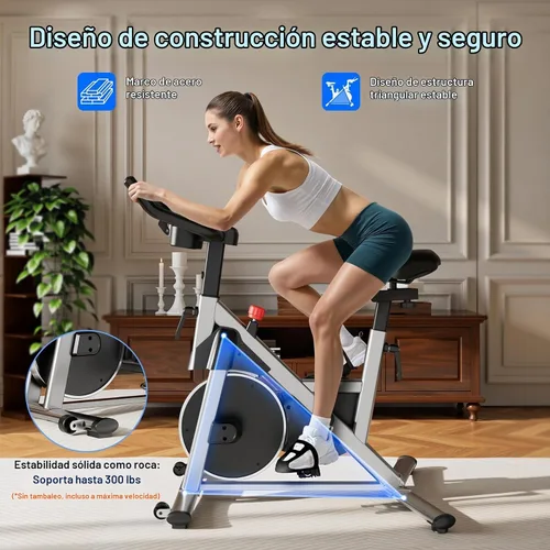 Vista 2 de Bicicleta de Ejercicio, Bicicleta de Ciclismo Interior con 32 Niveles de Resistencia Magnética Ajustable, Bicicleta de Ciclo con Capacidad