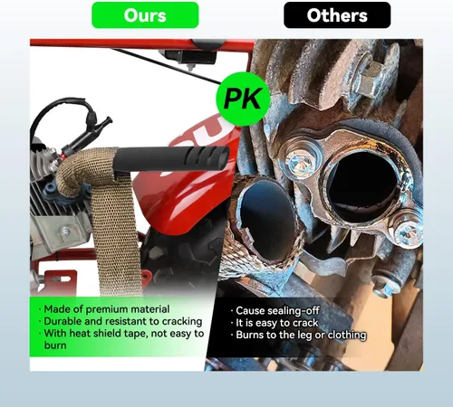 Vista 5 de Kit de Tubo de Escape de Cabecera Mejorado para Predator 212cc 196cc 6.5HP GX160 GX200 Coleman Mini Bike BT200X CT200U CT200U-EX KT196 Go Kart Baja