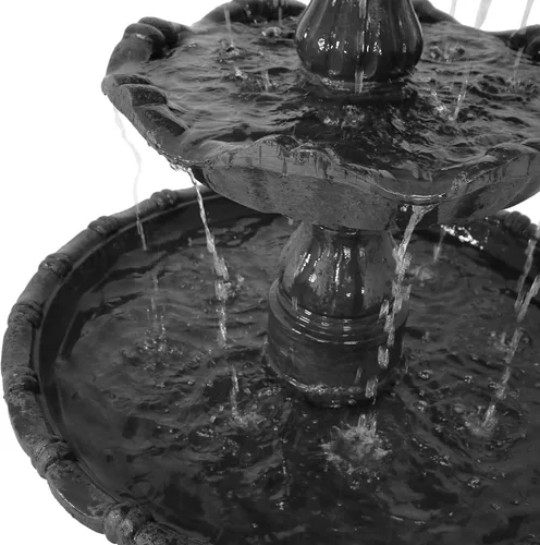 Vista 8 de Sunnydaze Grand Courtyard - Fuente de agua grande para exteriores de 4 niveles, fuente de 80 pulgadas de alto, fuente eléctrica escalonada de agua