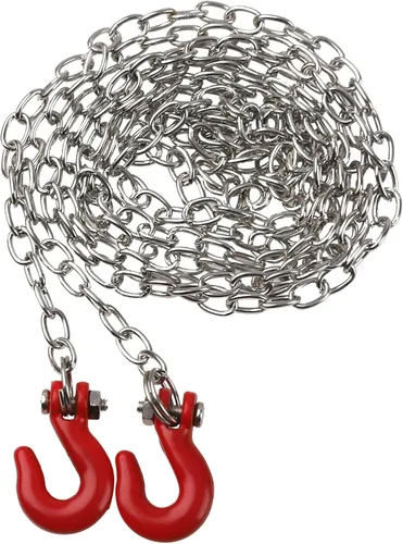 Vista 7 de 1/10 Accesorios de decoración RC Mini cadena de metal para remolque con gancho de remolque y anclaje de cabrestante compatible con Traxxas TRX-4