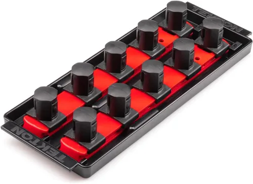 Vista 23 de TEKTON Carraca de 3/4 pulgadas x riel para dados de 8 pulgadas, 5 clips (rojo) OSR31105 Fabricado en Estados Unidos Negro