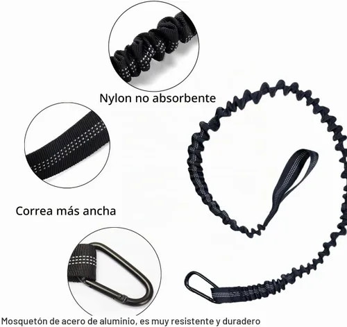 Vista 5 de Paddle Leash Kayak Paddle Holder Tool Lanyard - 2 Pack Stretchable Paddle Strap with Carabiner Secure Leash Lanyard Rope for SUP Kayak Canoe Paddle