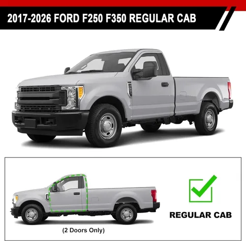 Vista 4 de Barras de paso laterales de 6 pulgadas, regulares, compatibles con Ford F250 F350 F450 F550 Superduty 2017-2026, cabina regular/estándar/simple