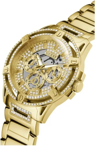 Vista 4 de GUESS US - Reloj de corte con diamantes de imitación plateados para hombre, plateado