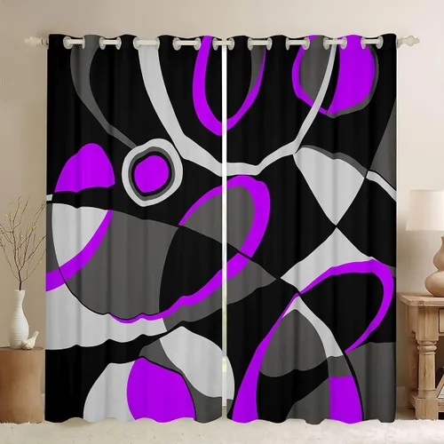 Vista 14 de Feelyou Cortinas de videojuegos negro y gris para niños, dormitorio, música, audífonos, notas, cortinas de ventana, para niños, adolescentes