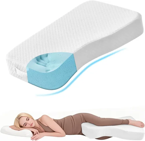 Vista 10 de Almohada de rodilla refrescante para dormir de lado, almohada de piernas 100% relleno de espuma viscoelástica para dormir de lado, almohada
