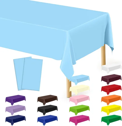 Vista 33 de Suministros de regreso a clases, 2 manteles de 108 x 54 pulgadas, manteles desechables coloridos para el primer día de escuela, rectangular