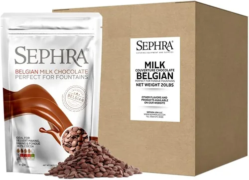 Vista 10 de Sephra Estuche de chocolate negro belga listo para fuente de 20 libras, ideal para derretir