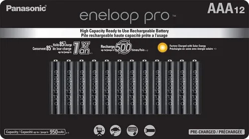 Vista 5 de Panasonic K-KJ75KHC82A Eneloop pro - Baterías recargables de alta capacidad 8AA y Panasonic BK-4HCCA12FA pro AAA baterías recargables precargadas