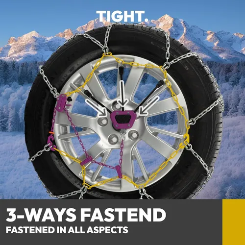 Vista 9 de Cadenas de nieve de ajuste automático para automóvil, ajuste rápido, fácil instalación, cadenas universales reutilizables para neumáticos