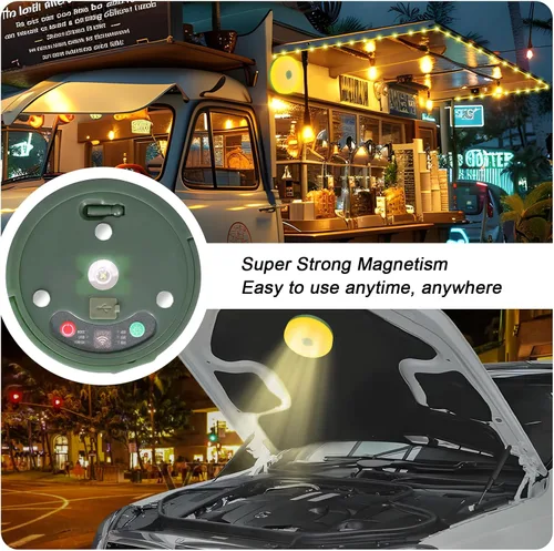 Vista 2 de HELESIN Luz de campamento recargable por USB, impermeable, portátil, plegable, 4 en 1, luces de campamento al aire libre con 8 modos de luces