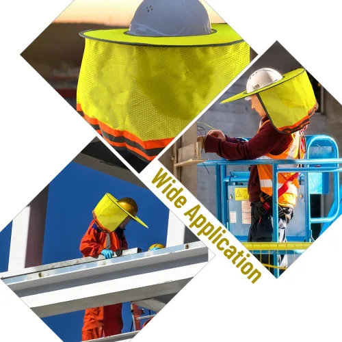 Vista 7 de WMYCONGCONG Protector solar de ala completa, visera de malla para el cuello, con tira reflectante para construcción al aire libre, accesorios