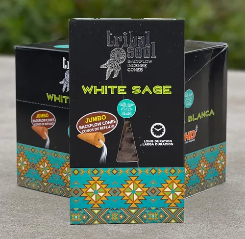 Vista 6 de Tribal Soul Premium - Incienso de cono de reflujo – 6 cajas 10 conos jumbo cada caja total de 60 conos (Mirra)