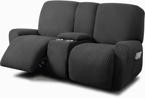 Vista 9 de ULTICOR Fundas de sofá reclinable de 8 piezas, fundas elásticas de jacquard para sofá reclinable de 3 cojines, fundas deslizables gruesas, suaves
