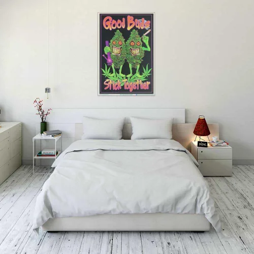 Vista 7 de Scorpio Posters Good Buds Stick Together - Póster con luz negra de marihuana, laminado, 23.5 x 35.5 pulgadas