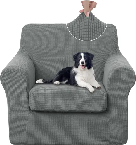Vista 41 de U-NICE HOME Funda elástica para sofá de 3 piezas, funda de sofá lavable con cojín de asiento individual para sofá de 2 cojines, apta para mascotas