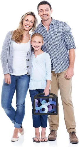 Vista 8 de SUPLIK Funda infantil para iPad Air de 5ª/4ª generación (10.9 pulgadas, 2022/2020), construida con protector de pantalla, iPad Air 5, funda a prueba