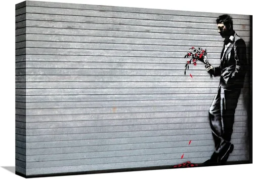 Vista 14 de ART.COM Impresiones artísticas enmarcadas para pared Hustler Club de Banksy, decoración botánica, 18 x 12 pulgadas, marco negro con paspartú blanco