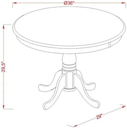 Vista 3 de HomeStock Mesa de comedor redonda de madera, mesa de cocina resistente para espacios pequeños, color negro y cereza/36 pulgadas sin gotas