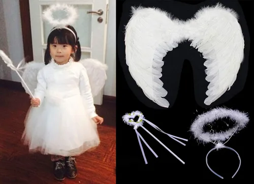 Vista 3 de Tutu Dreams 4 disfraces de ángel para niñas, disfraz de cumpleaños de 2 a 10 años, fiesta de Halloween