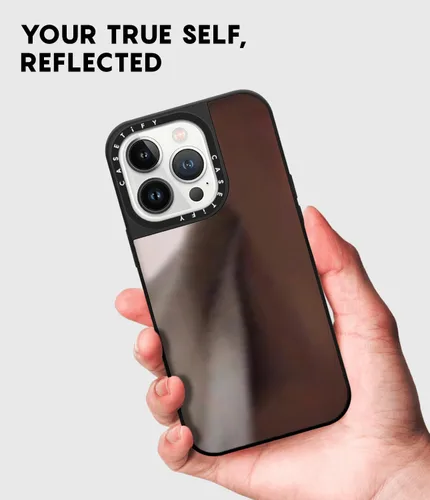 Vista 3 de CASETiFY Mirror - Funda para iPhone 15 Pro Max [reflectante, protección contra caídas de 4.9 pies/compatible con Magsafe] - Lindas impresiones