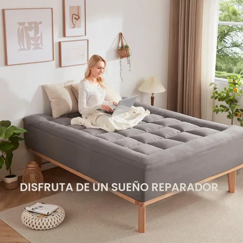 Vista 8 de BDEUS Cubrecolchón de Espuma Viscoelástica de Doble Capa de 5 Pulgadas Tamaño Individual, Espuma Viscoelástica de Gel de 2 Pulgadas más 3 Pulgadas