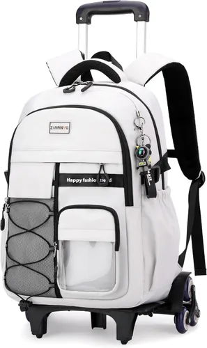 Vista 11 de MITOWERMI Mochila con ruedas para niñas y niños, Negro de 2 ruedas, Mochilas Daypack