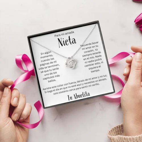 Vista 5 de LEO'S PRINT SHOP Regalo para Nieta de Abuela para Nieta, Regalo Graduación, Confirmación, Collar personalizado, Nieta Cumpleaños, Hermosa Cadena