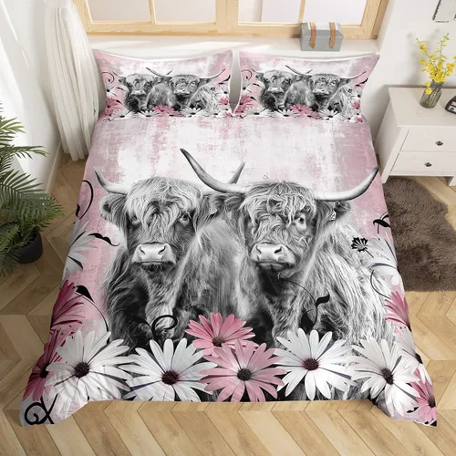 Vista 39 de Funda de edredón de oso de caza, tamaño individual, juego de ropa de cama rústica de animales del bosque para niños y niñas, funda de edredón a Oso