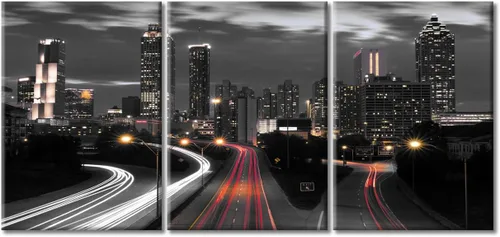 Vista 41 de TUMOVO Arte de pared en blanco y negro con paisaje urbano de Nueva York, decoración de pared de horizonte de Nueva York para sala de estar, puente