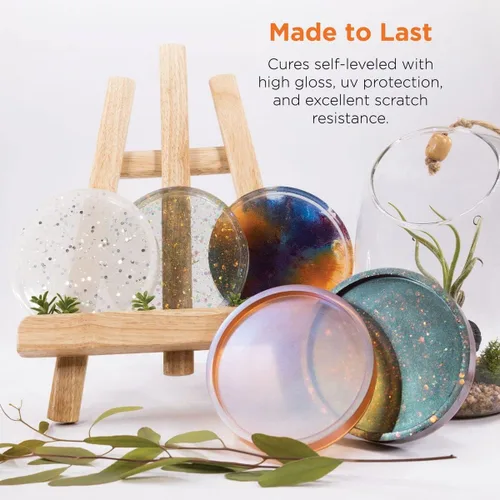 Vista 4 de Rolio - Kit de fundición de resina epoxi y endurecedor - Transparente, 32oz